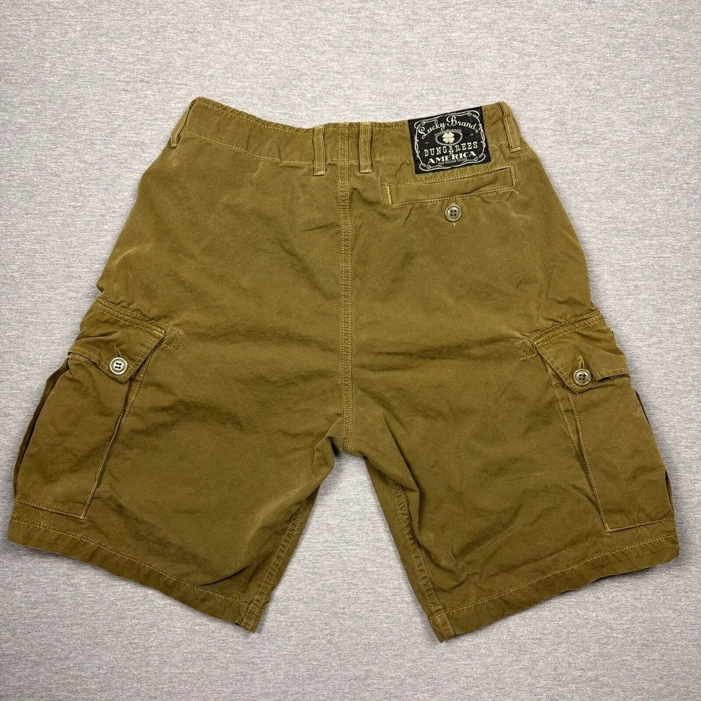 lucky brand mens army green cargo shorts size waist 31 inseam 10 American made - Picture 9 of 10